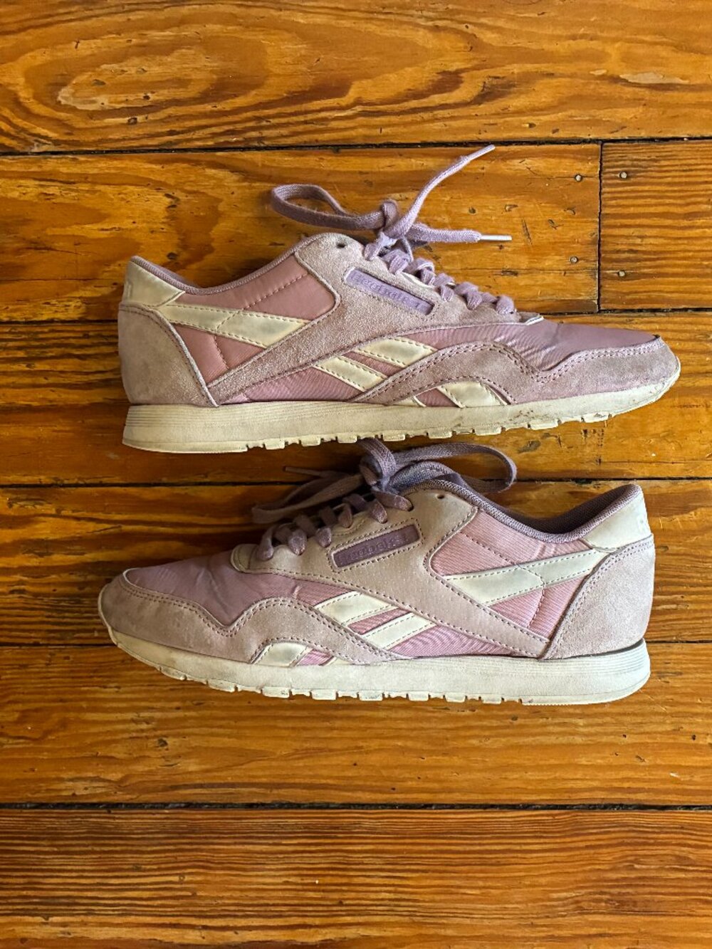 Reebok x FACE Stockholm Classic Women's Nylon Sneakers Lilac Purple Sz 8.5